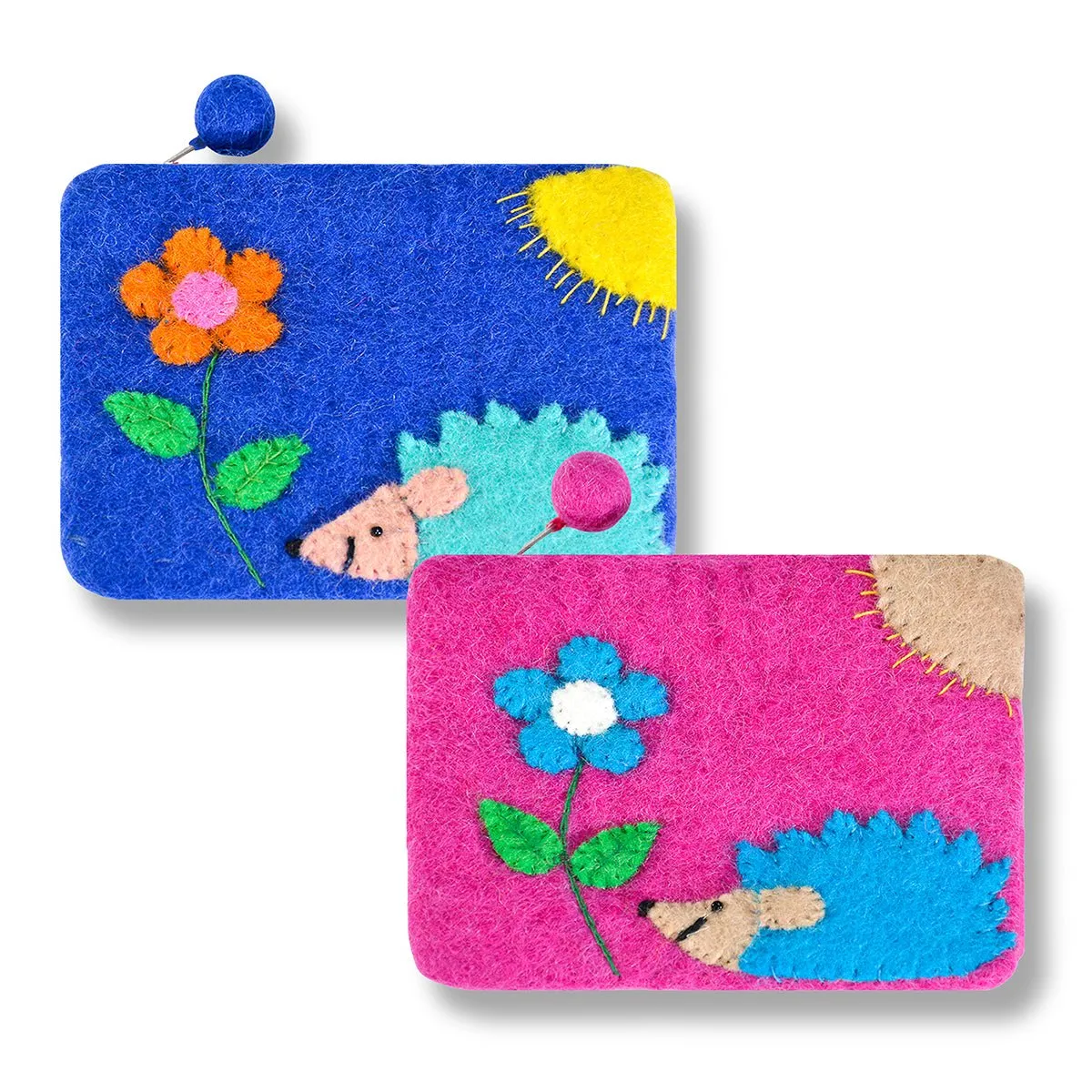 Hedgehog and Flower Coin Purse