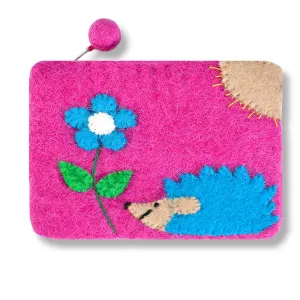 Hedgehog and Flower Coin Purse