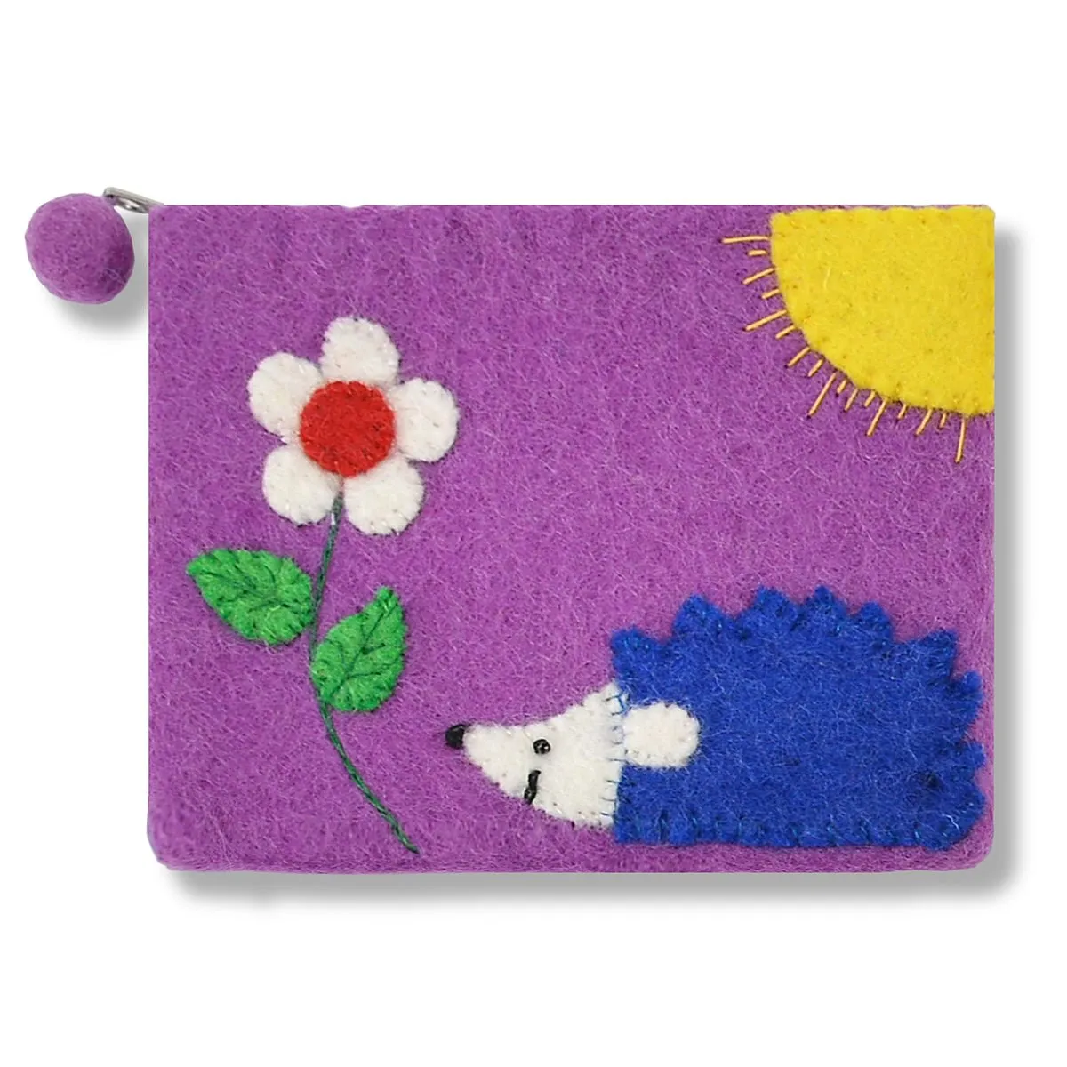 Hedgehog and Flower Coin Purse