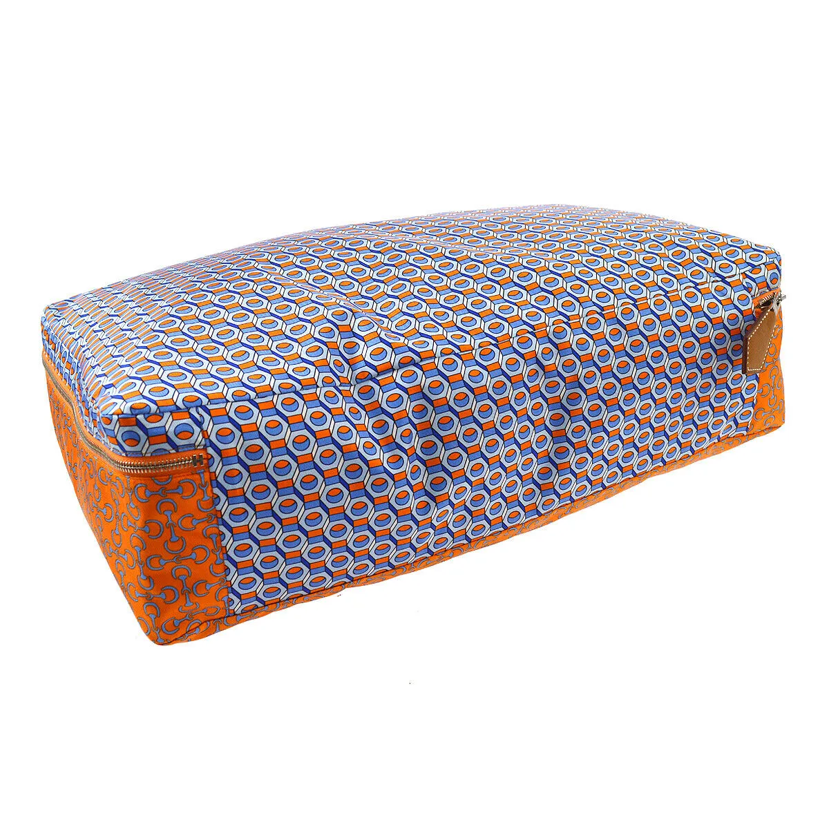 HERMES Housse De Voyage MM Travel Silk Cushion Cover Orange A FM 009 PM 03374