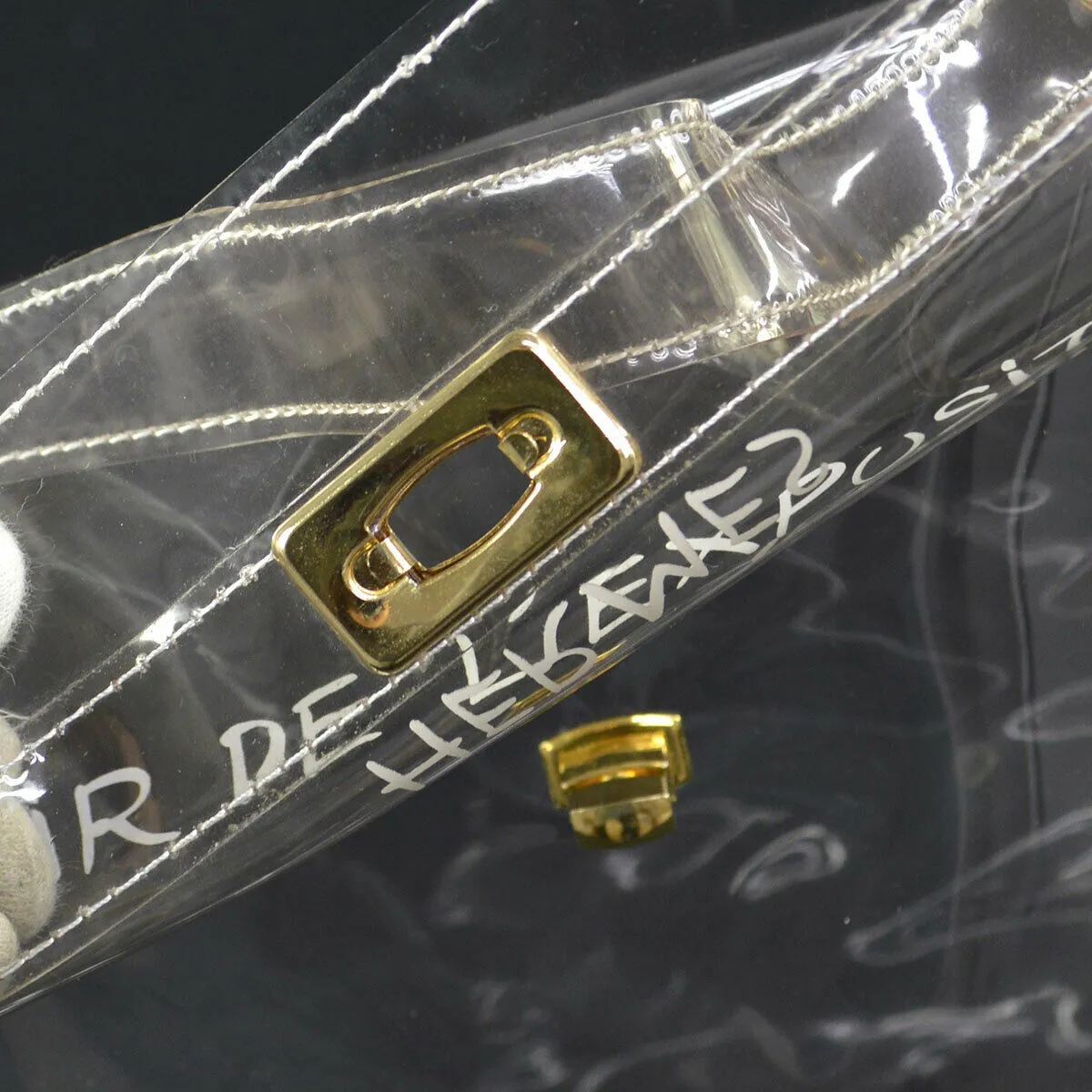 HERMES Vinyl Kelly Beach Hand Bag SOUVENIR DE L'EXPOSITION 1997 AK31906f