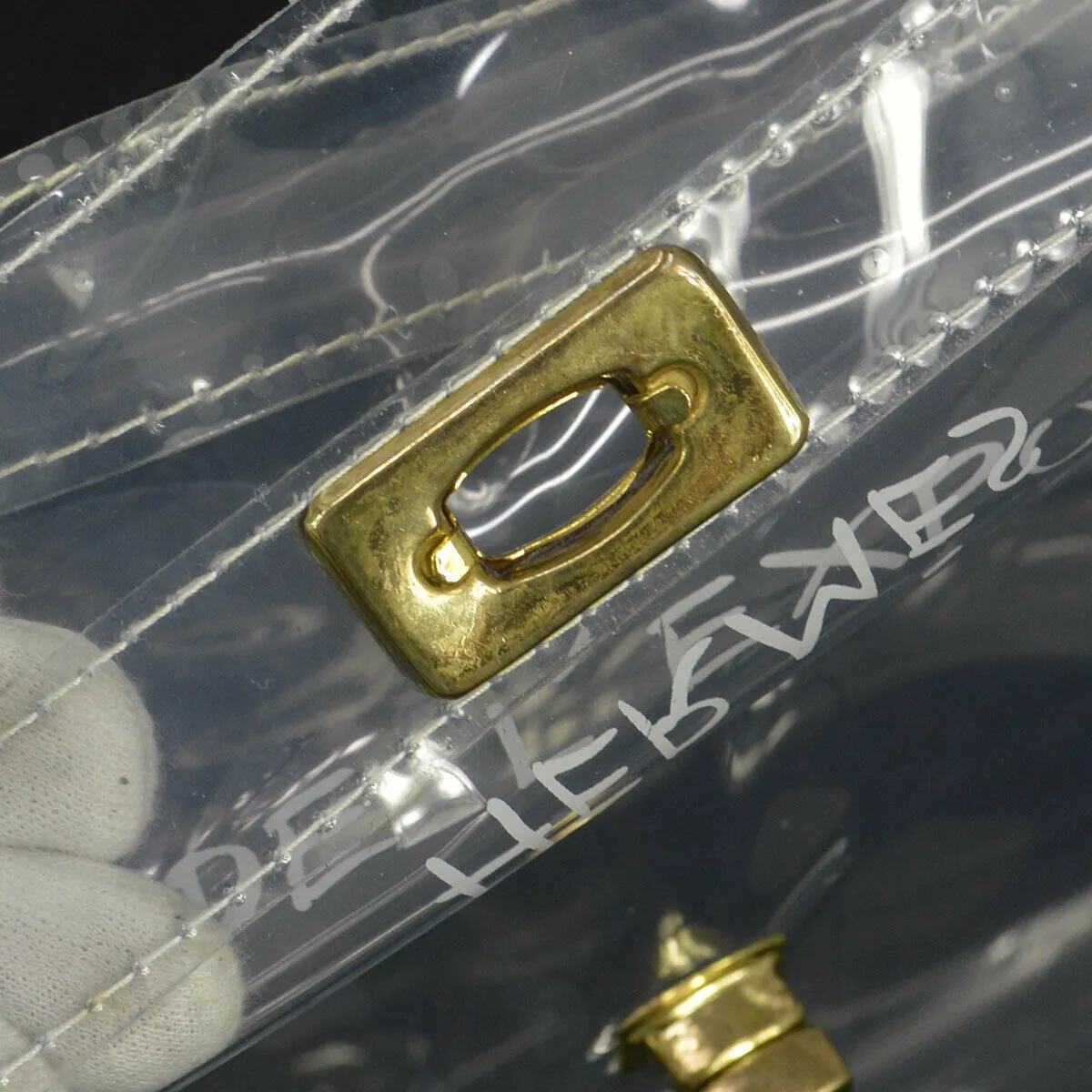 HERMES Vinyl Kelly Beach Hand Bag SOUVENIR DE L'EXPOSITION 1997 AK38245i