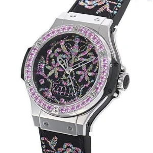 HUBLOT BIG BANG BRODERIE SUGAR SKULL STEEL 41 MM WOMEN WATCH 343.SS.6599.NR.1233