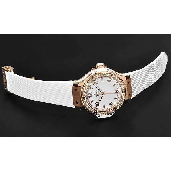 HUBLOT BIG BANG GOLD WHITE DIAMONDS 38 MM WOMEN WATCH 361.PE.2010.RW.1104