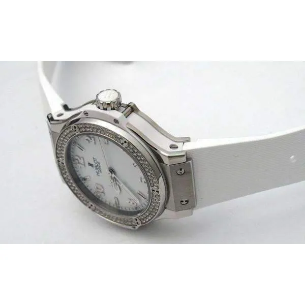 HUBLOT BIG BANG STEEL WHITE DIAMONDS 38 MM WOMEN WATCH 361.SE.2010.RW.1104