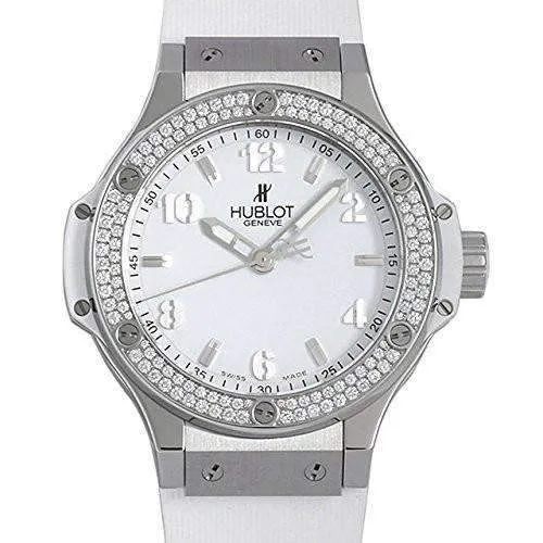 HUBLOT BIG BANG STEEL WHITE DIAMONDS 38 MM WOMEN WATCH 361.SE.2010.RW.1104