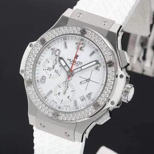 HUBLOT BIG BANG STEEL WHITE DIAMONDS 41 MM WOMEN WATCH 342.SE.230.RW.114