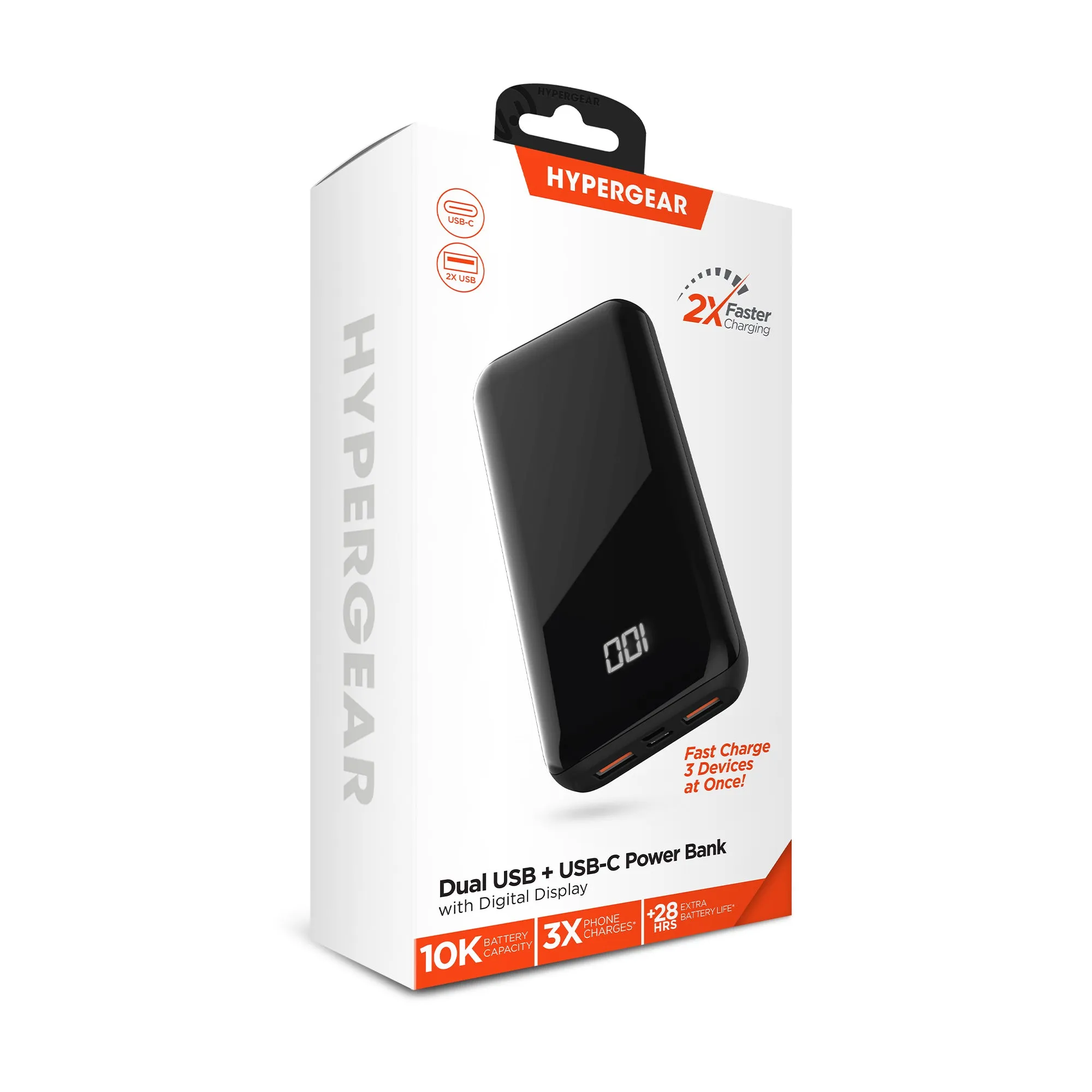 HyperGear 10000mAh Dual USB    USB-C Battery Back-up