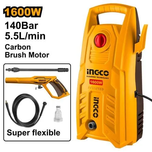 Ingco High Pressure Washer 1600W 140Bar - HPWR16008