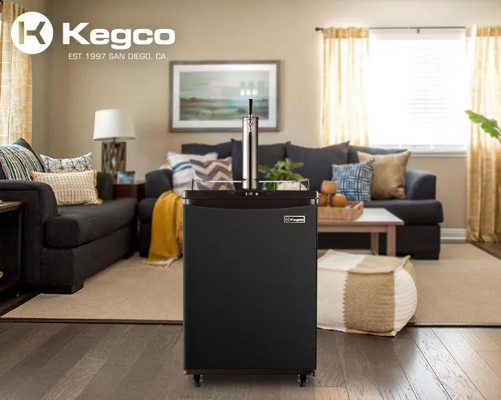 Kegco Full Size Spacious Black Kegerator with Freestanding Cabinet Z163B-1NK