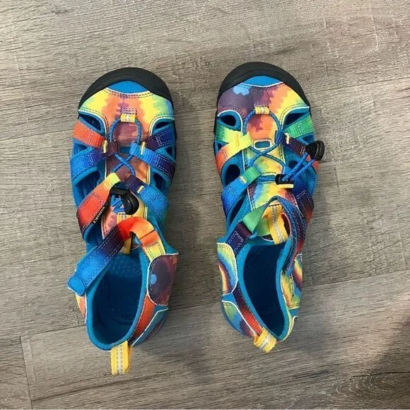 Kids' Keen Seacamp II CNX Vivid Blue / Original Tie Dye 4 NWOT