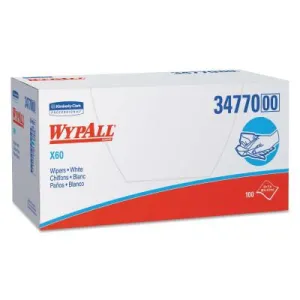 Kimberly-Clark Professional X60 Wiper, Flat Sheet, 12-1/2 in x 16-4/5 in, White, 150/Box, 34900