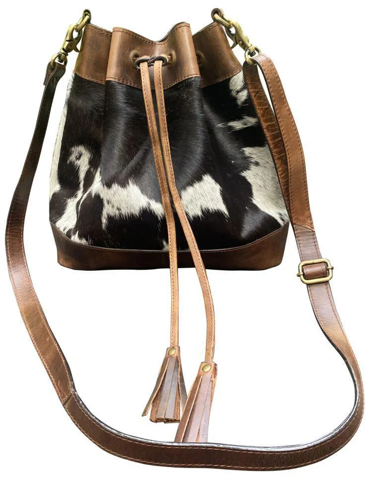 Klassy Cowgirl  Hair on Cowhide bucket Bag