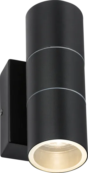 Knightsbridge OWALL02BKP 230V IP54 GU10 Up & Down Wall Light with Photocell Sensor - Black