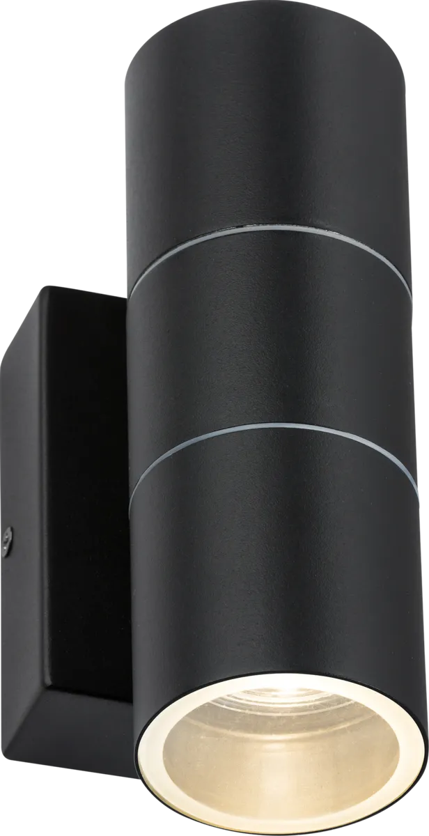 Knightsbridge OWALL02BKP 230V IP54 GU10 Up & Down Wall Light with Photocell Sensor - Black