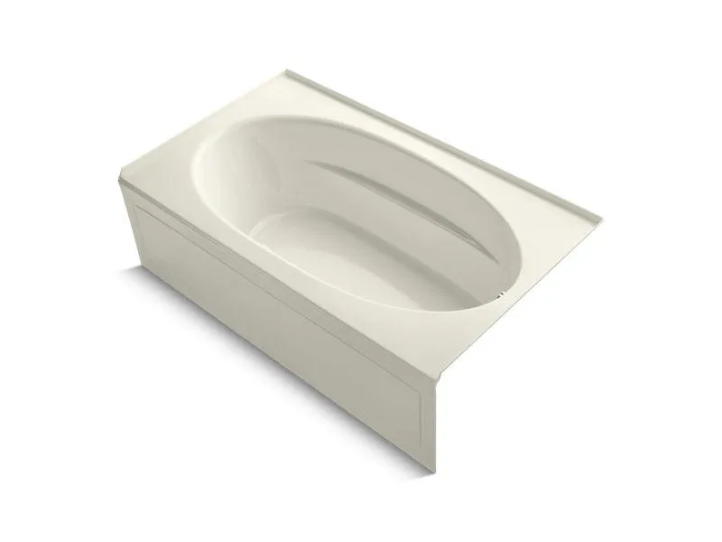 KOHLER K-1114-GRA-0 Windward 72" x 42" alcove BubbleMassage(TM) Air Bath with integral apron and right-hand drain