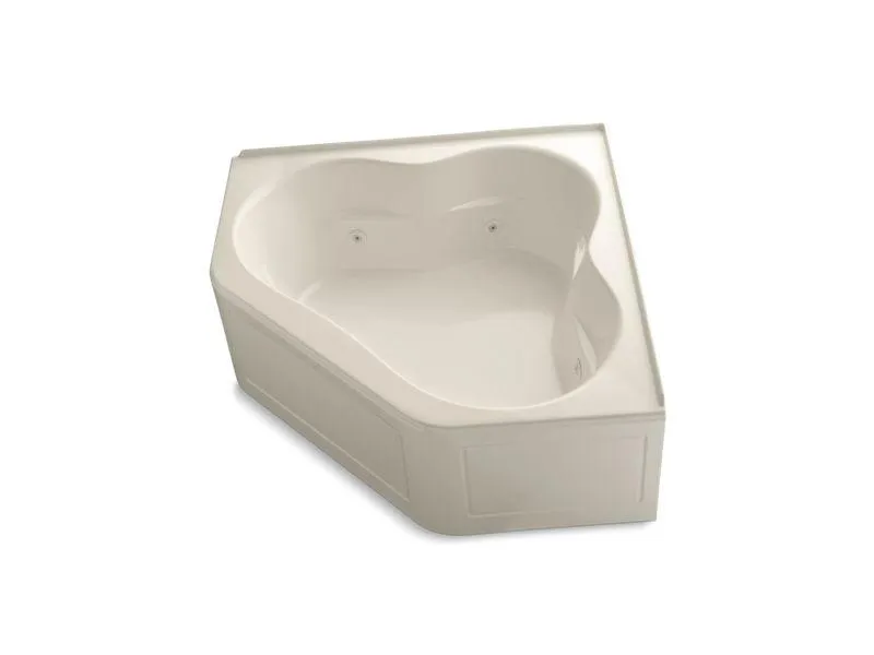 KOHLER K-1160-HL-0 Tercet 60" x 60" whirlpool with integral flange, heater and center drain