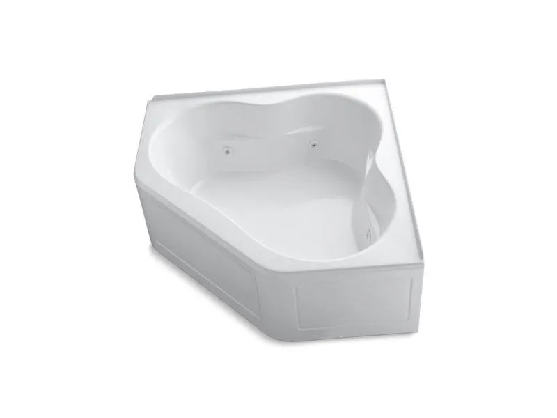 KOHLER K-1160-HL-0 Tercet 60" x 60" whirlpool with integral flange, heater and center drain