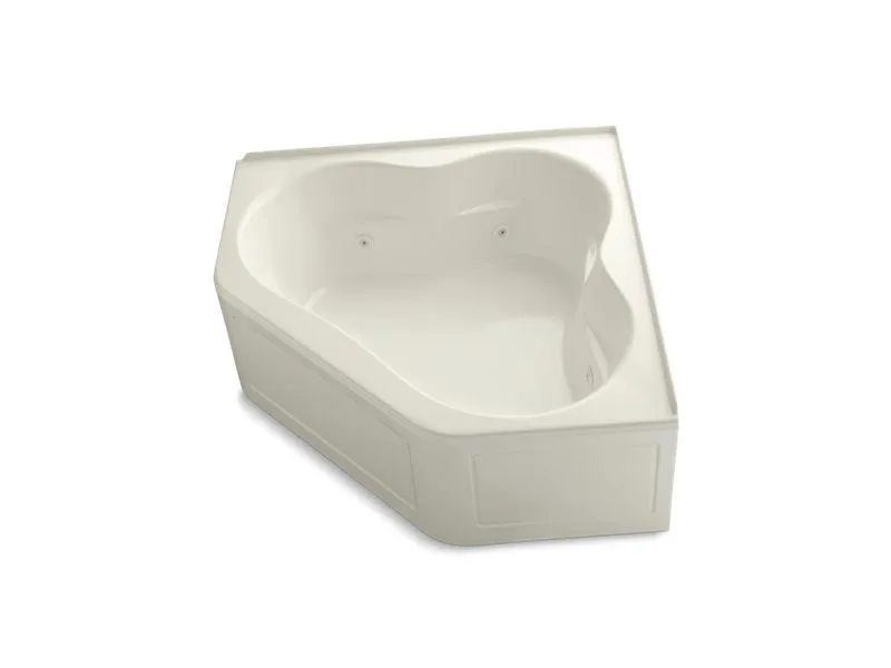 KOHLER K-1160-HL-0 Tercet 60" x 60" whirlpool with integral flange, heater and center drain