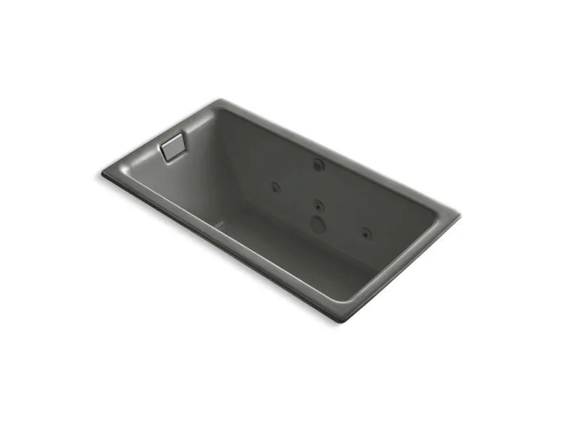 KOHLER K-856-H2-0 Tea-for-Two 66" x 36" drop-in whirlpool with end drain and heater without trim