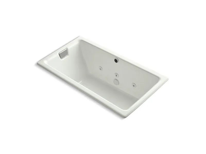 KOHLER K-856-H2-0 Tea-for-Two 66" x 36" drop-in whirlpool with end drain and heater without trim