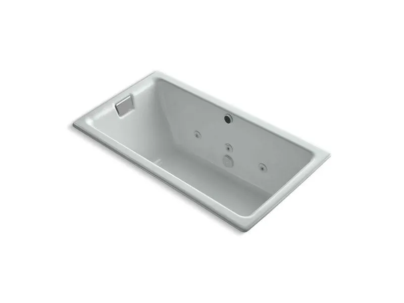 KOHLER K-856-H2-0 Tea-for-Two 66" x 36" drop-in whirlpool with end drain and heater without trim