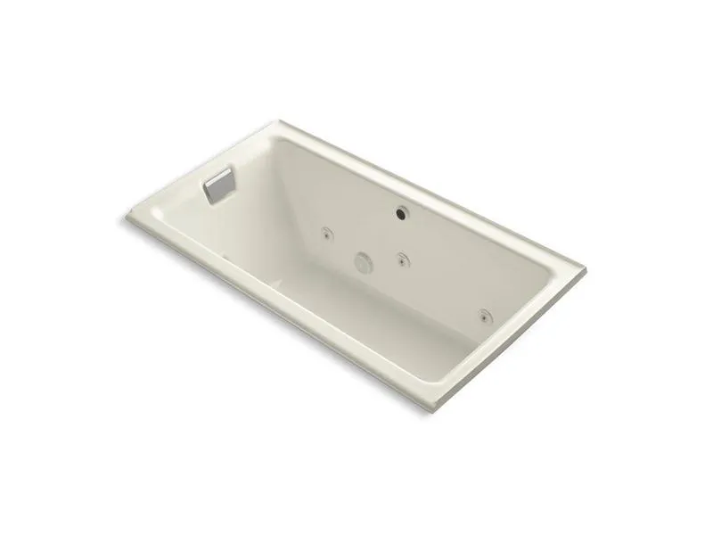 KOHLER K-856-LH-0 Tea-for-Two 66" x 36" alcove whirlpool with left-hand drain and heater without trim