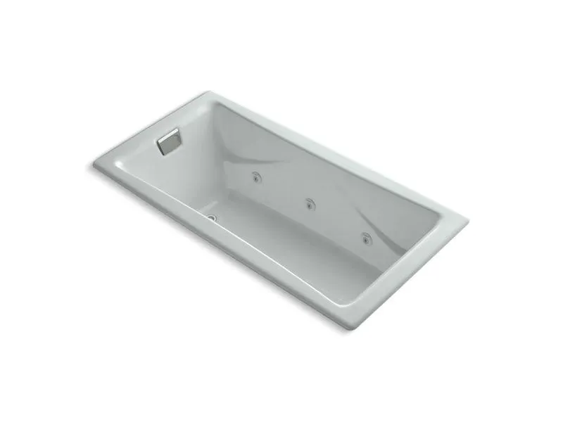 KOHLER K-865-HM-0 Tea-for-Two 72" x 36" drop-in whirlpool with reversible drain, heater and custom pump location without trim