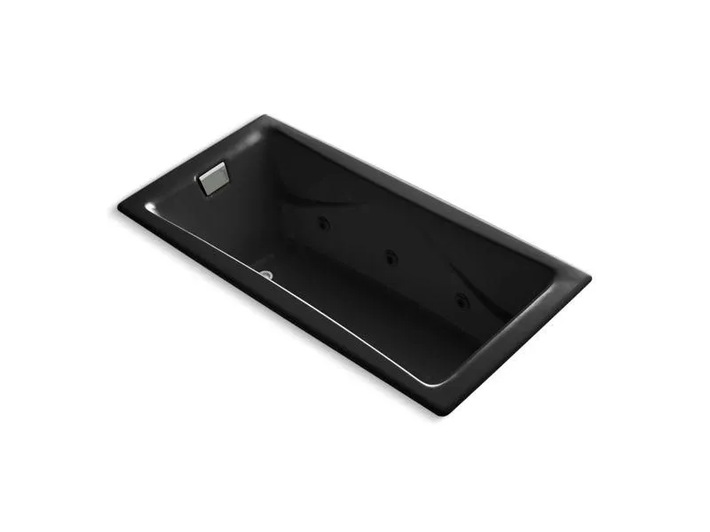 KOHLER K-865-HM-0 Tea-for-Two 72" x 36" drop-in whirlpool with reversible drain, heater and custom pump location without trim