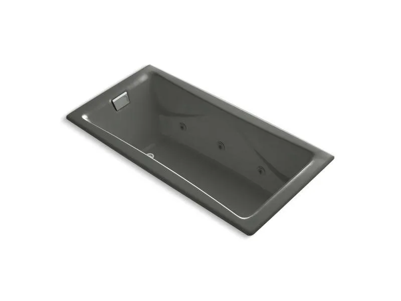 KOHLER K-865-HM-0 Tea-for-Two 72" x 36" drop-in whirlpool with reversible drain, heater and custom pump location without trim