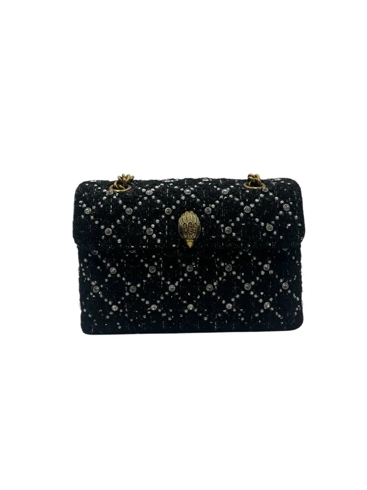 Kurt Geiger Tweed Kensington Embellished Shoulder Bag
