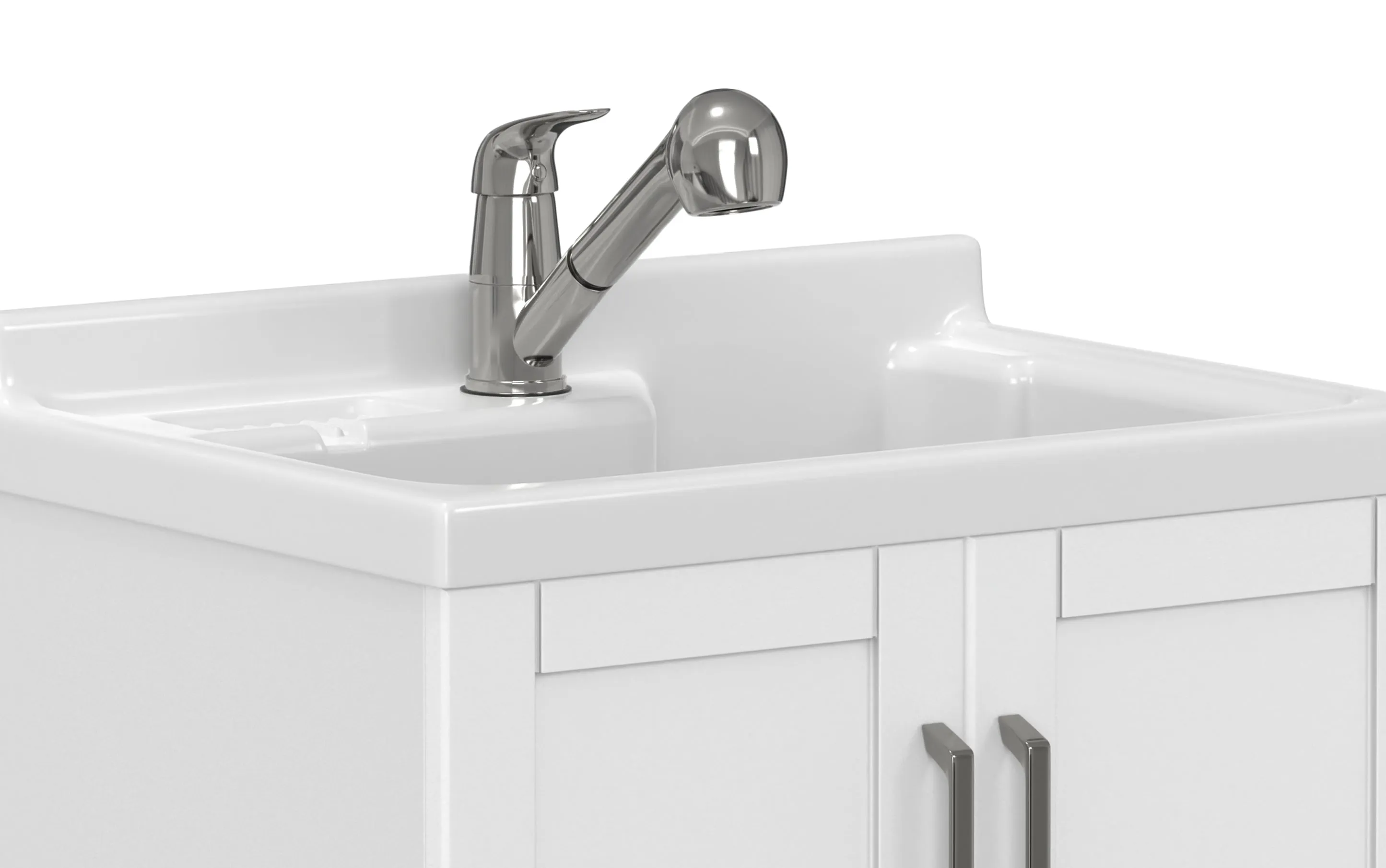 Kyle All-In-One 28-inch Laundry Utility Sink and Cabinet with ABS Sink