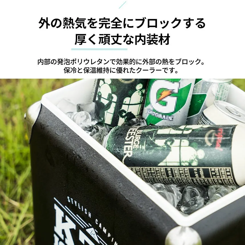 KZM ブラックキューブアイスクーラー 13L クーラーボックス 小型 クーラーバッグ カズミ アウトドア KZM OUTDOOR BLACK CUBE ICECOOLER 13L