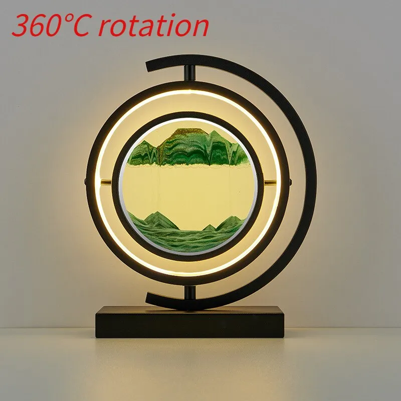 LED Table Lamp Glass Bedside Remote Control Art