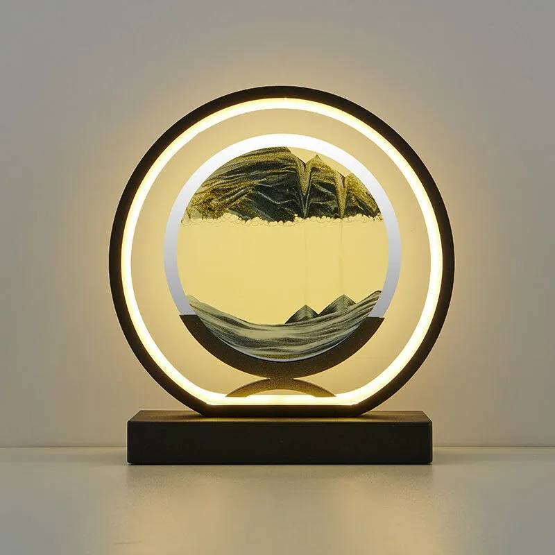LED Table Lamp Glass Bedside Remote Control Art