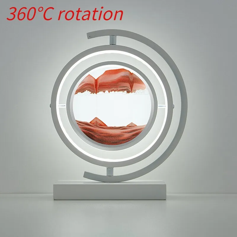 LED Table Lamp Glass Bedside Remote Control Art