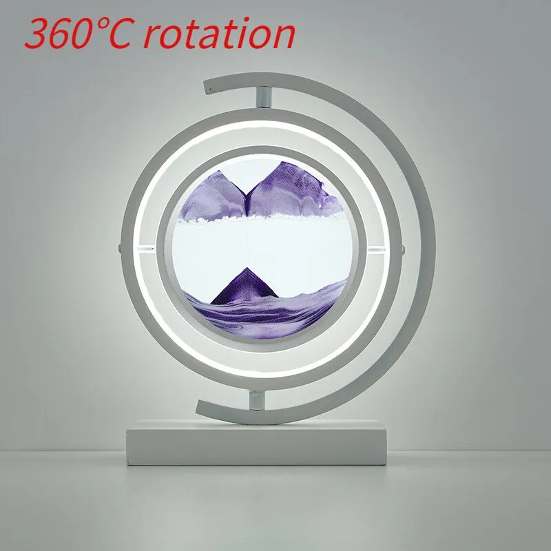 LED Table Lamp Glass Bedside Remote Control Art