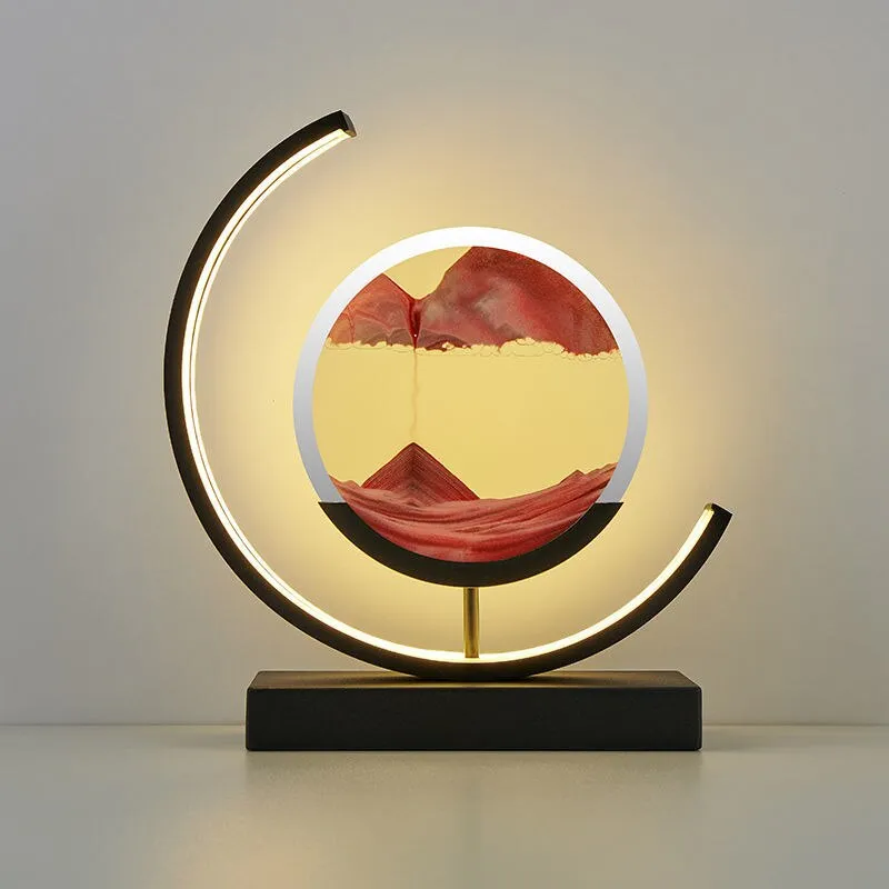 LED Table Lamp Glass Bedside Remote Control Art