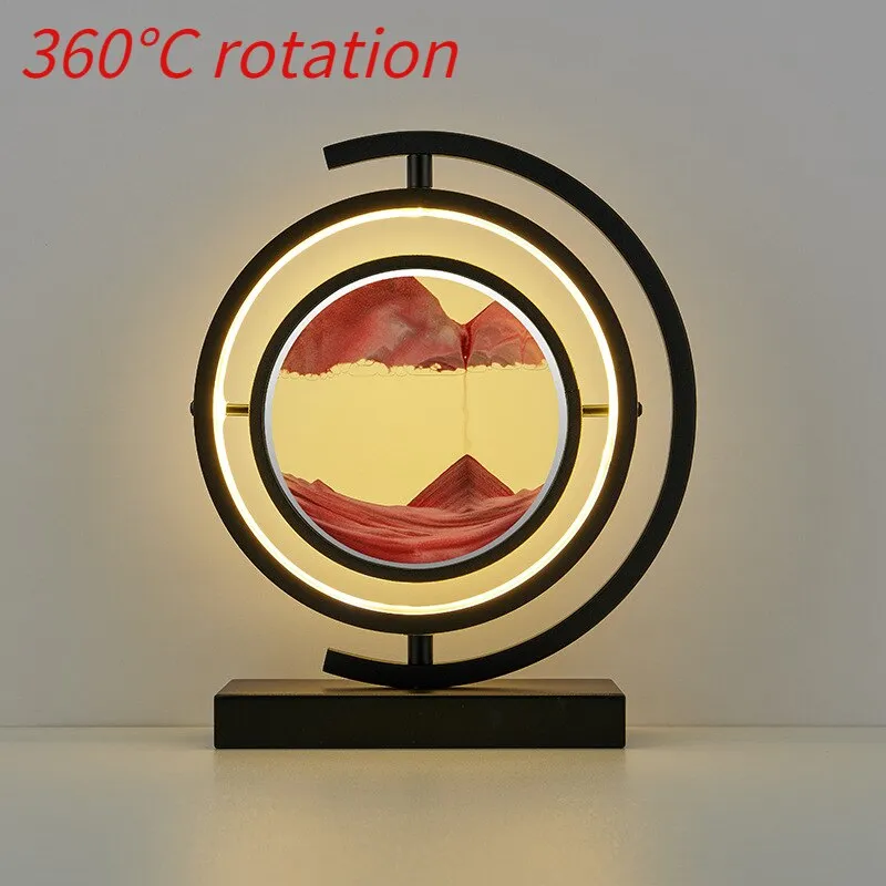 LED Table Lamp Glass Bedside Remote Control Art