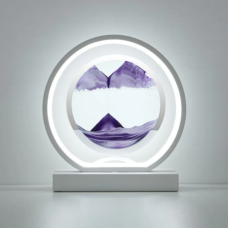 LED Table Lamp Glass Bedside Remote Control Art