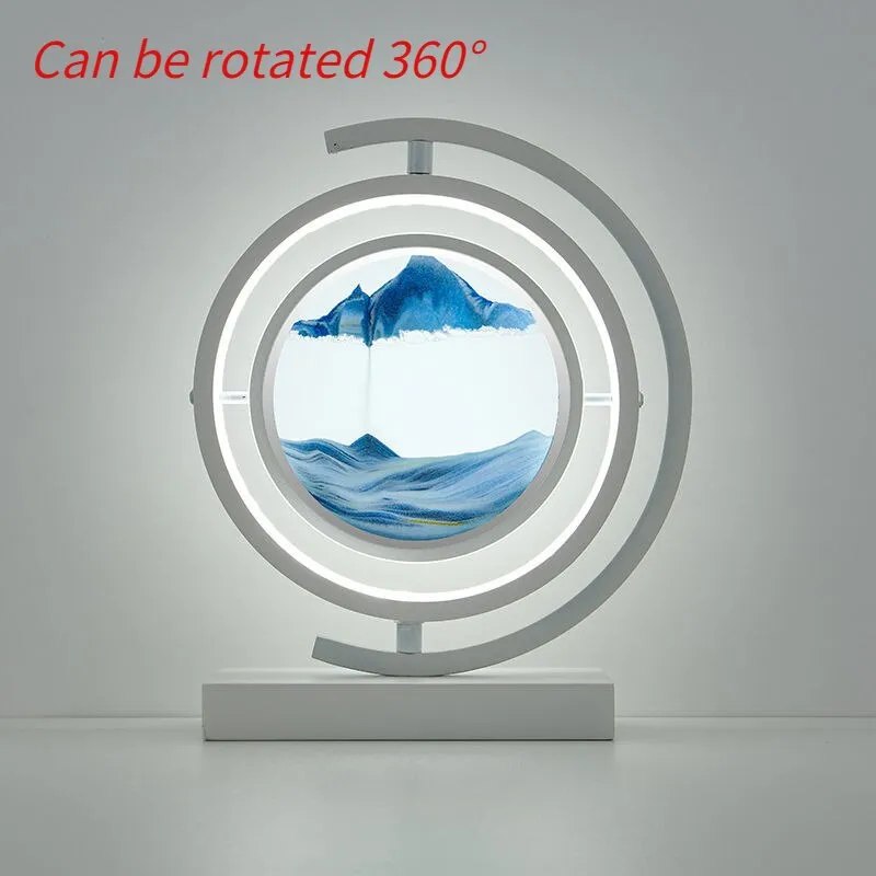 LED Table Lamp Glass Bedside Remote Control Art