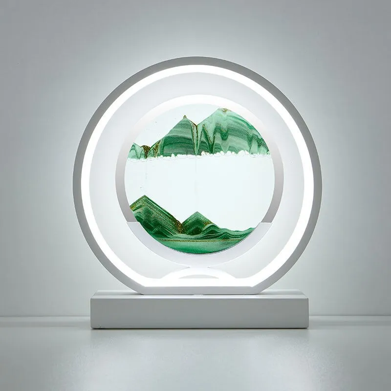 LED Table Lamp Glass Bedside Remote Control Art