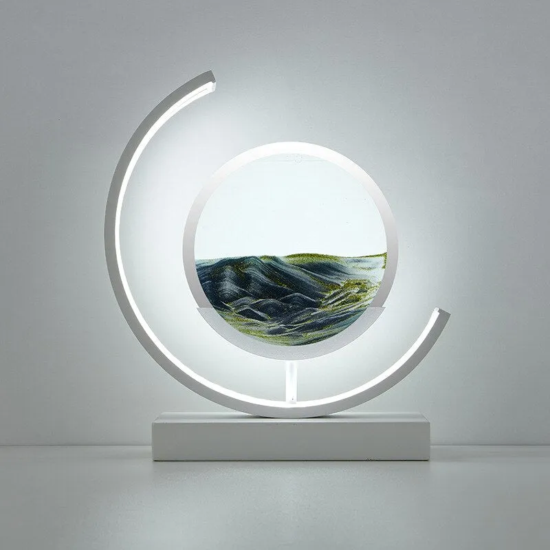 LED Table Lamp Glass Bedside Remote Control Art
