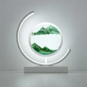 LED Table Lamp Glass Bedside Remote Control Art