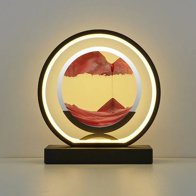 LED Table Lamp Glass Bedside Remote Control Art