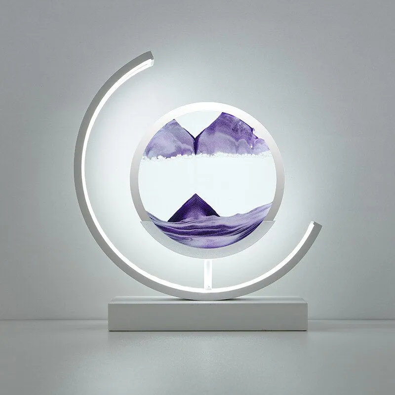 LED Table Lamp Glass Bedside Remote Control Art