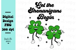 Let The Shenanigans Begin Retro  St. Patrick's Day Digital Download