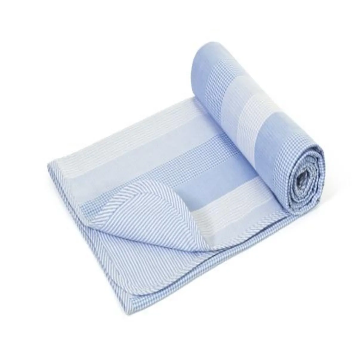 Lifetime Blanket (Toddler Blanket) - Shore Blue Mixed Gingham