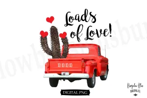 Loads of Love Red Truck Valentine Digital Download