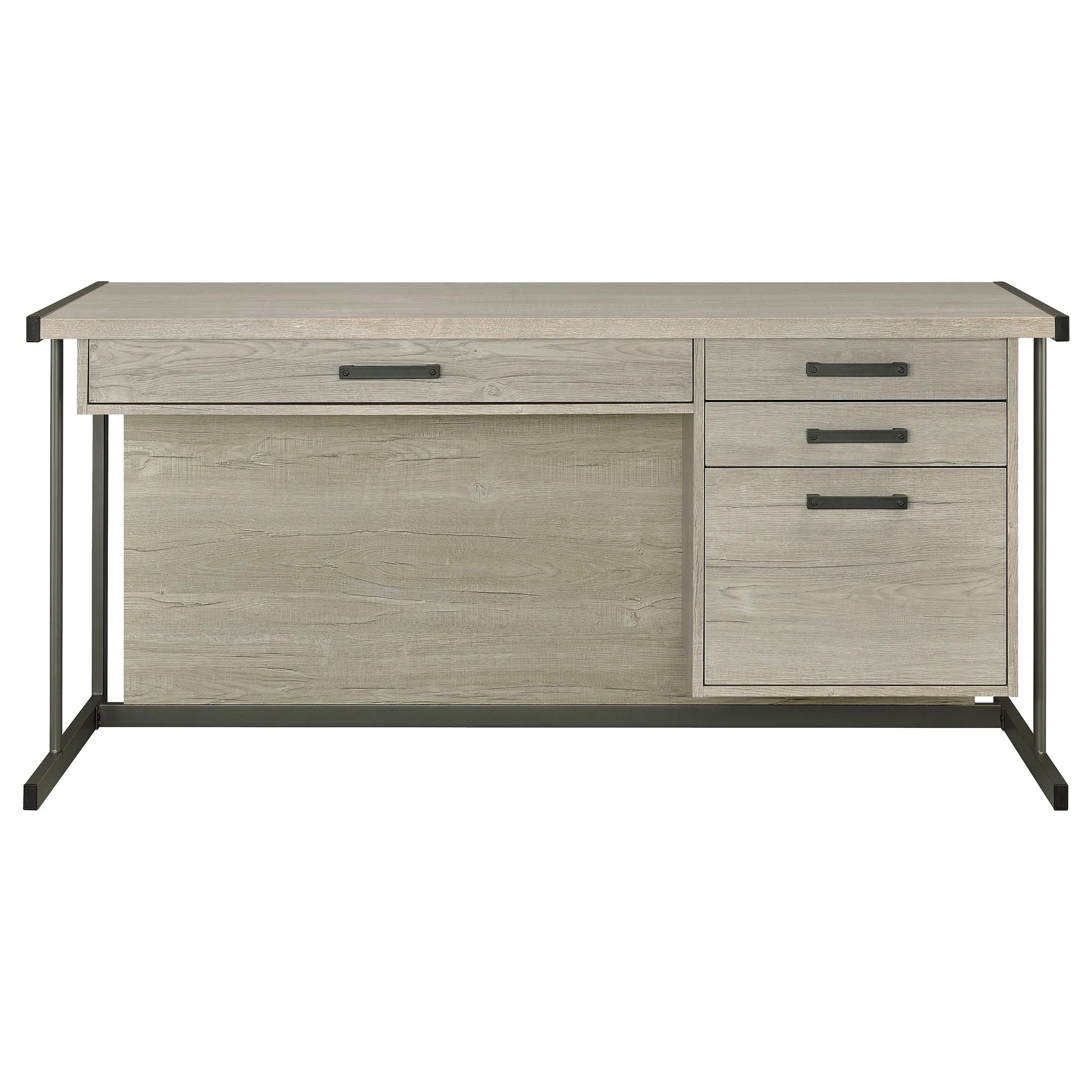 Loomis 60-inch 4-drawer Computer Desk Whitewashed Grey